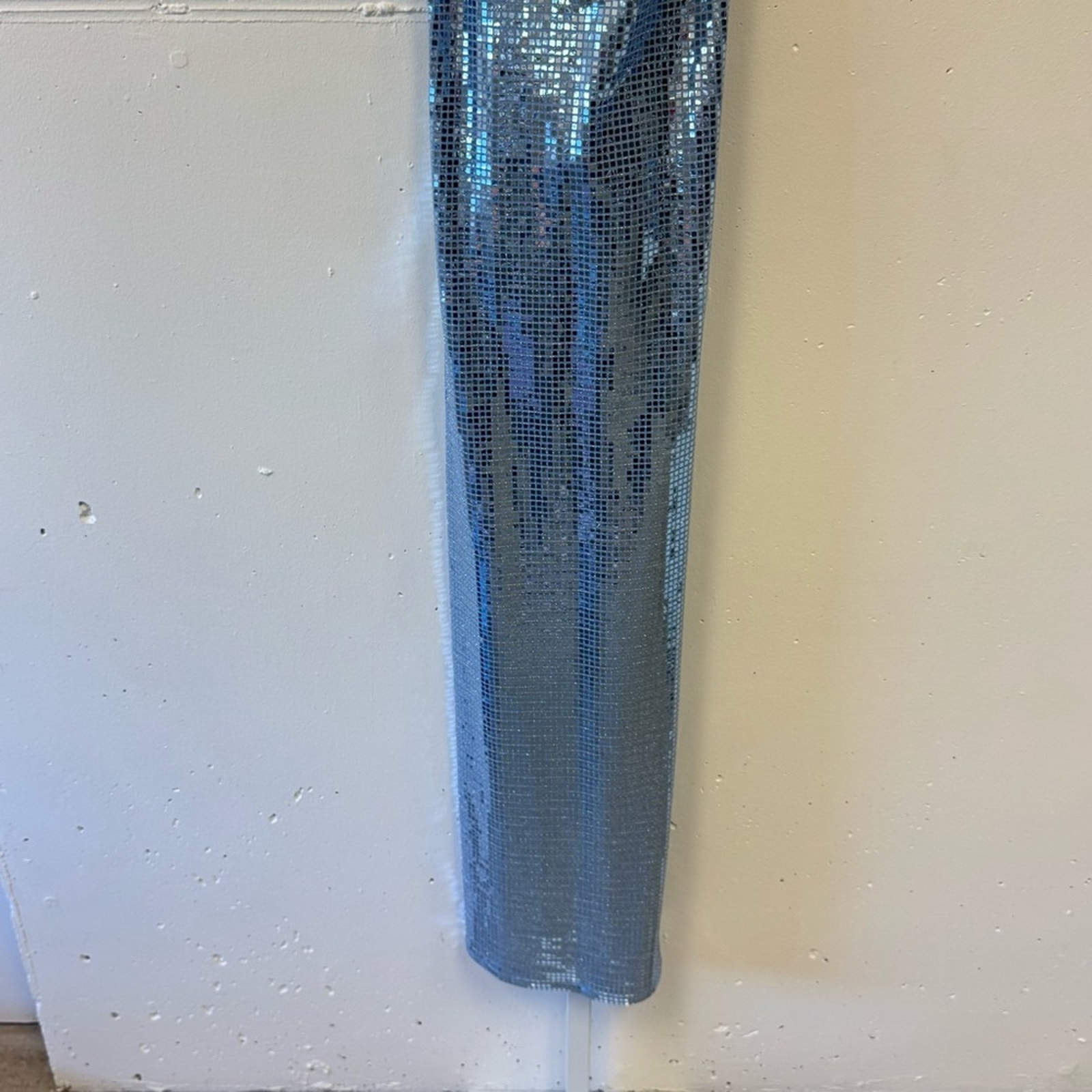 Nwt Hosbjerg Sequin Melina Halter Bodycon Midi Dress Winter Sky Blue Xs Stretch — image 5 of 8